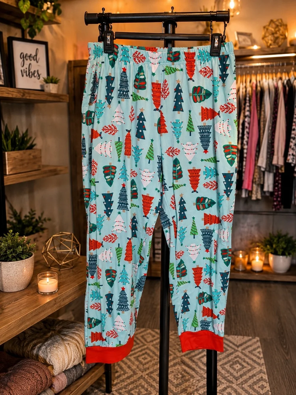Women's Christmas Pajama Set | 2-Piece | Size Medium | Holiday Tree